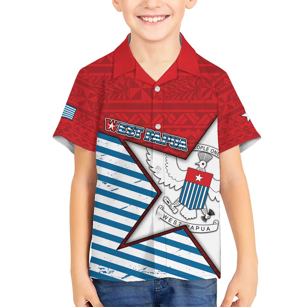 West Papua Morning Star Family Matching Short Sleeve Bodycon Dress and Hawaiian Shirt One People One Soul - Polynesian Pride