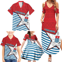 West Papua Morning Star Family Matching Summer Maxi Dress and Hawaiian Shirt One People One Soul - Polynesian Pride
