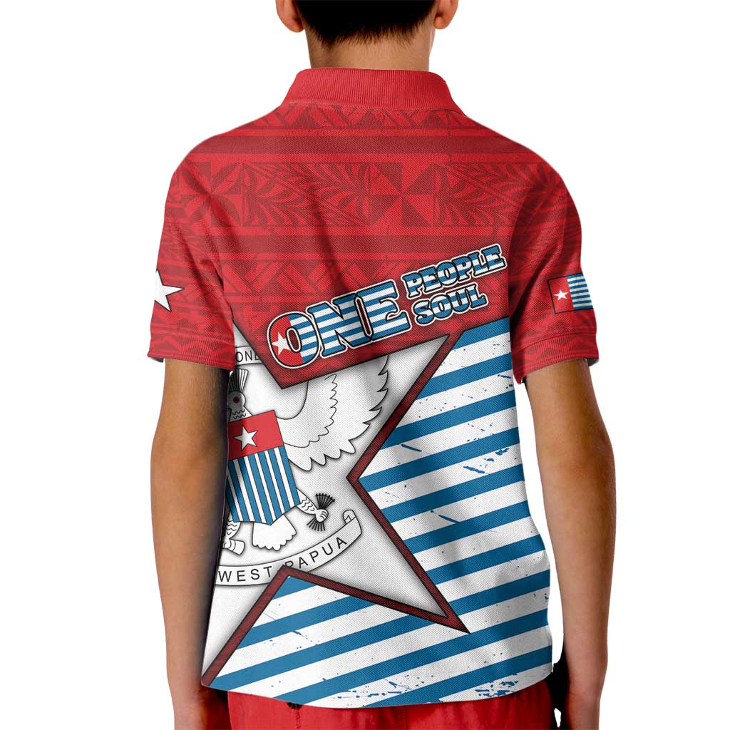 West Papua Morning Star Kid Polo Shirt One People One Soul - Polynesian Pride