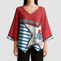 West Papua Morning Star Kimono Sleeve Blouse One People One Soul - Polynesian Pride