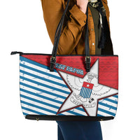 West Papua Morning Star Leather Tote Bag One People One Soul - Polynesian Pride