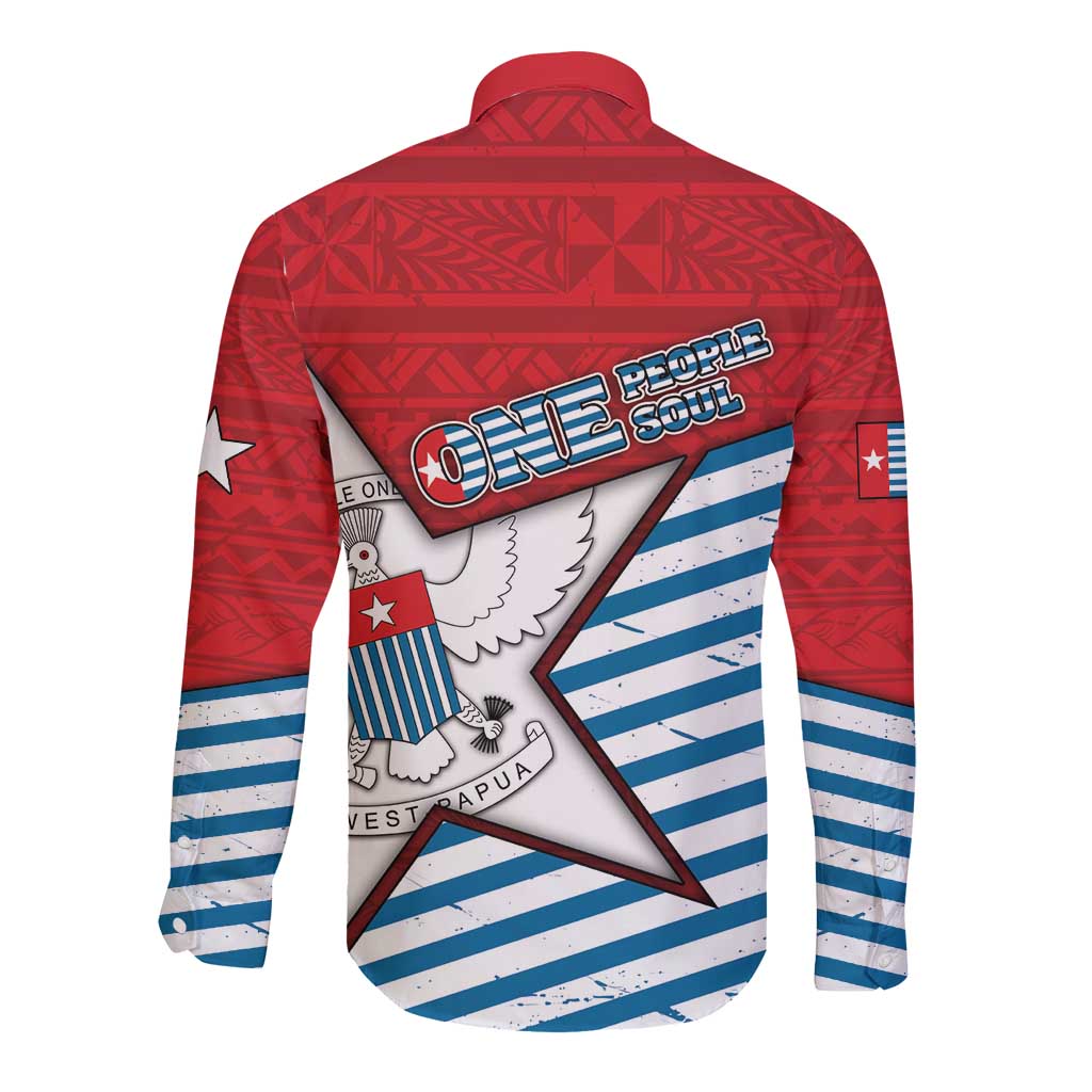 West Papua Morning Star Long Sleeve Button Shirt One People One Soul - Polynesian Pride
