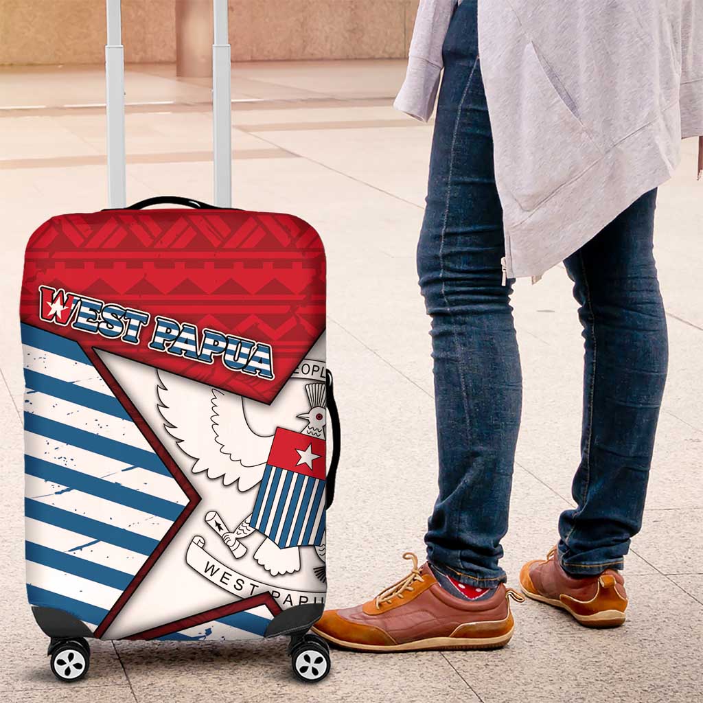 West Papua Morning Star Luggage Cover One People One Soul DT05 Red - Polynesian Pride