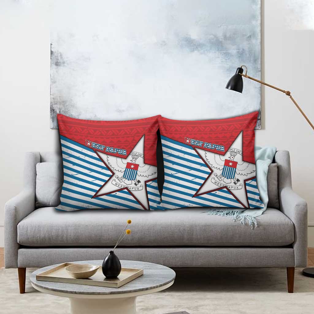 West Papua Morning Star Pillow Cover One People One Soul - Polynesian Pride