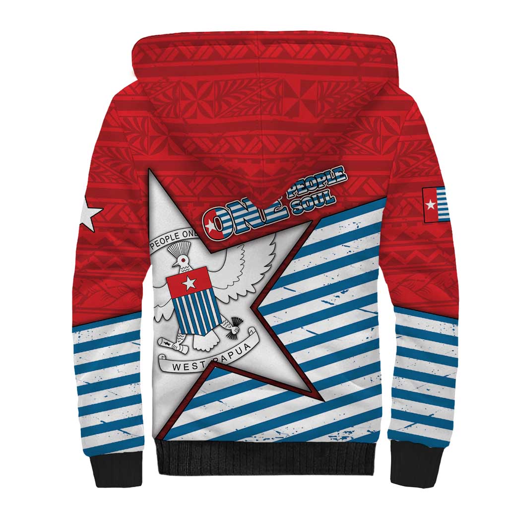 West Papua Morning Star Sherpa Hoodie One People One Soul - Polynesian Pride
