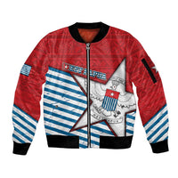 West Papua Morning Star Sleeve Zip Bomber Jacket One People One Soul - Polynesian Pride