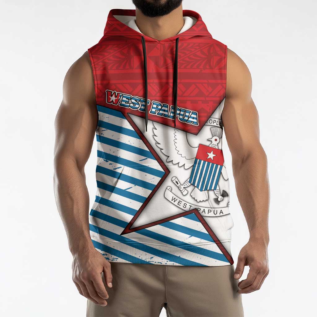 West Papua Morning Star Sleeveless Hoodie One People One Soul - Polynesian Pride