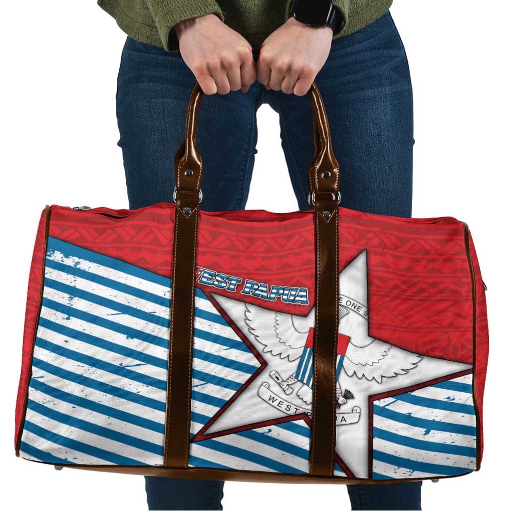 West Papua Morning Star Travel Bag One People One Soul DT05 Red - Polynesian Pride