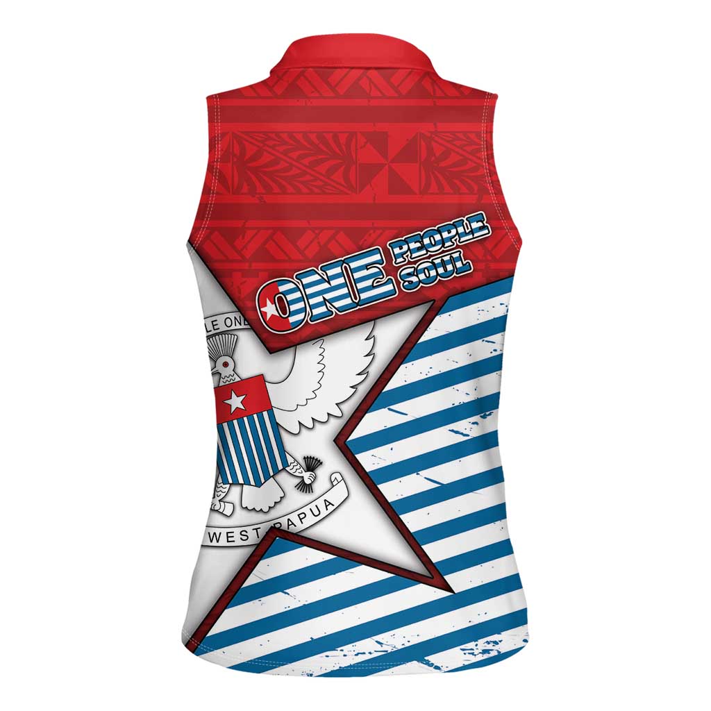 West Papua Morning Star Women Sleeveless Polo Shirt One People One Soul - Polynesian Pride