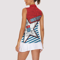 West Papua Morning Star Women Sleeveless Polo Shirt One People One Soul - Polynesian Pride