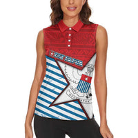 West Papua Morning Star Women Sleeveless Polo Shirt One People One Soul - Polynesian Pride