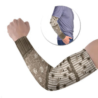Hawaii Christmas In July Arm Sleeves Beige Mele Kalikimaka Sea Animals