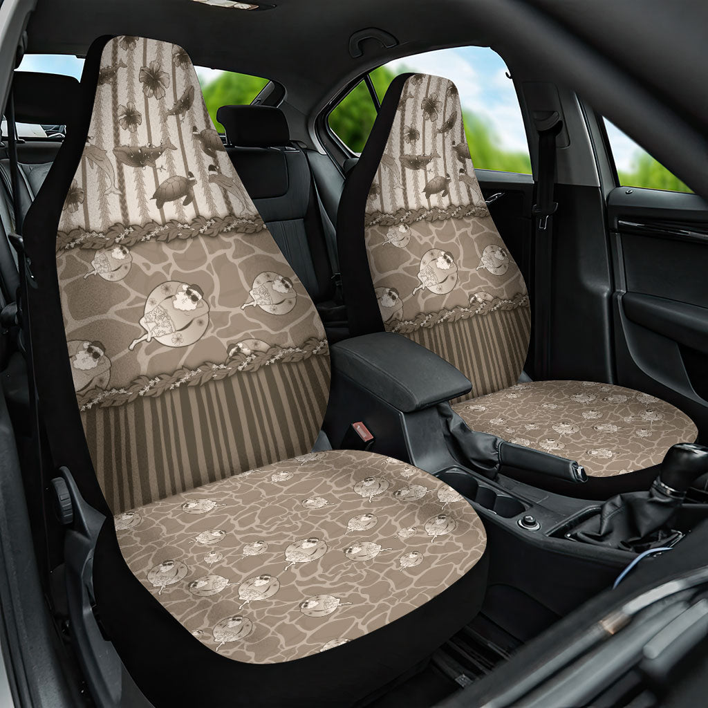 Hawaii Christmas In July Car Seat Cover Beige Mele Kalikimaka Sea Animals