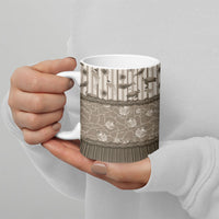 Hawaii Christmas In July Ceramic Mug Beige Mele Kalikimaka Sea Animals