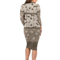 Hawaii Christmas In July Family Matching Long Sleeve Bodycon Dress and Hawaiian Shirt Beige Mele Kalikimaka Sea Animals