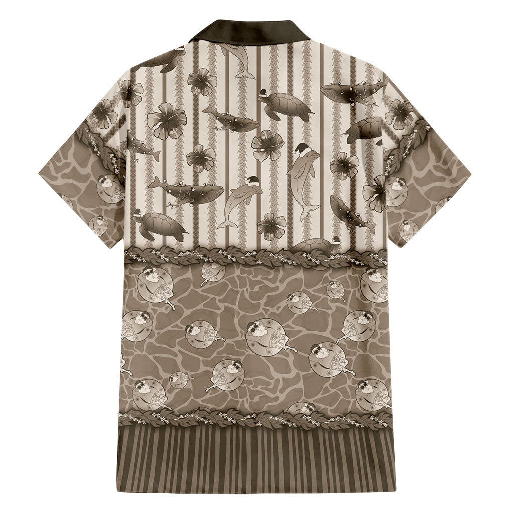 Hawaii Christmas In July Hawaiian Shirt Beige Mele Kalikimaka Sea Animals