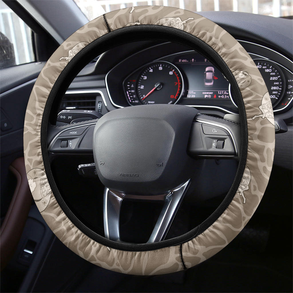 Hawaii Christmas In July Steering Wheel Cover Beige Mele Kalikimaka Sea Animals