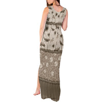 Hawaii Christmas In July Tank Maxi Dress Beige Mele Kalikimaka Sea Animals