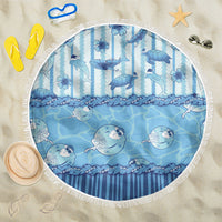 Hawaii Christmas In July Beach Blanket Sky Blue Mele Kalikimaka Sea Animals