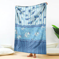 Hawaii Christmas In July Blanket Sky Blue Mele Kalikimaka Sea Animals