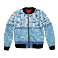 Hawaii Christmas In July Bomber Jacket Sky Blue Mele Kalikimaka Sea Animals