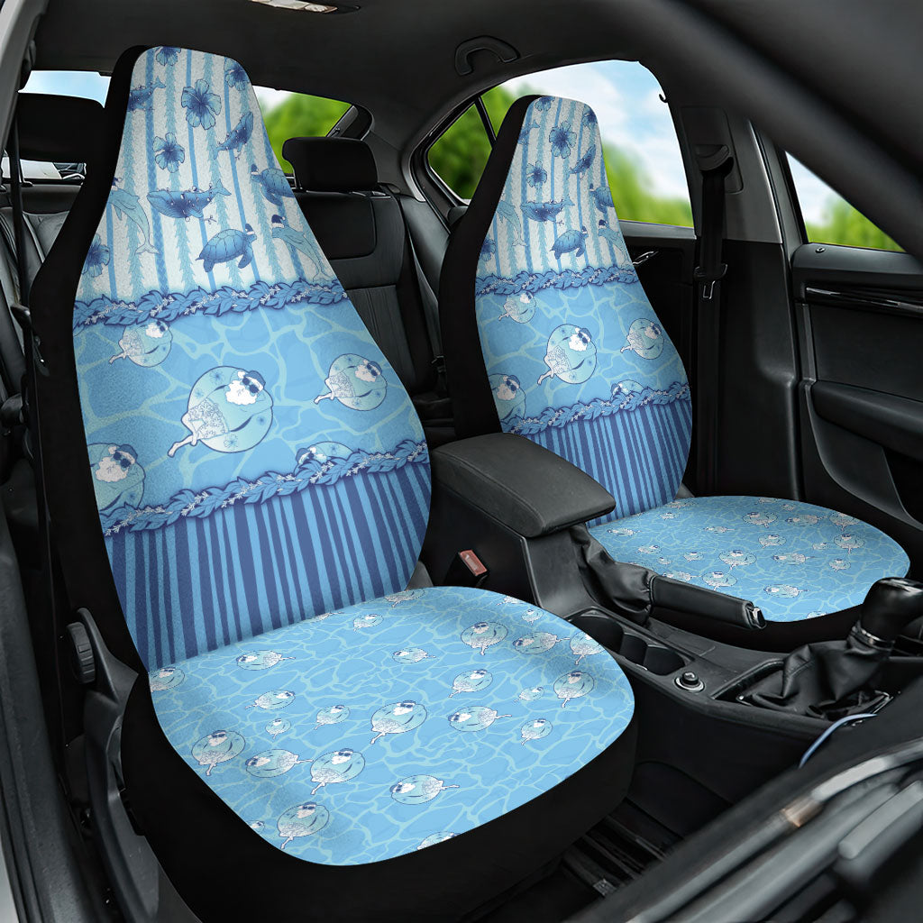 Hawaii Christmas In July Car Seat Cover Sky Blue Mele Kalikimaka Sea Animals