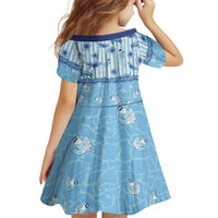 Hawaii Christmas In July Family Matching Off Shoulder Maxi Dress and Hawaiian Shirt Sky Blue Mele Kalikimaka Sea Animals