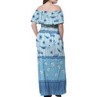 Hawaii Christmas In July Family Matching Off Shoulder Maxi Dress and Hawaiian Shirt Sky Blue Mele Kalikimaka Sea Animals