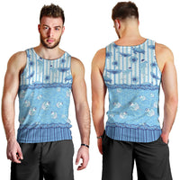 Hawaii Christmas In July Men Tank Top Sky Blue Mele Kalikimaka Sea Animals