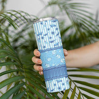 Hawaii Christmas In July Skinny Tumbler Sky Blue Mele Kalikimaka Sea Animals