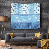 Hawaii Christmas In July Tapestry Sky Blue Mele Kalikimaka Sea Animals