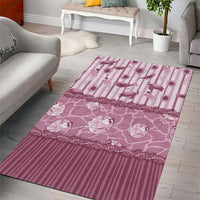 Hawaii Christmas In July Area Rug Dusty Pink Mele Kalikimaka Sea Animals
