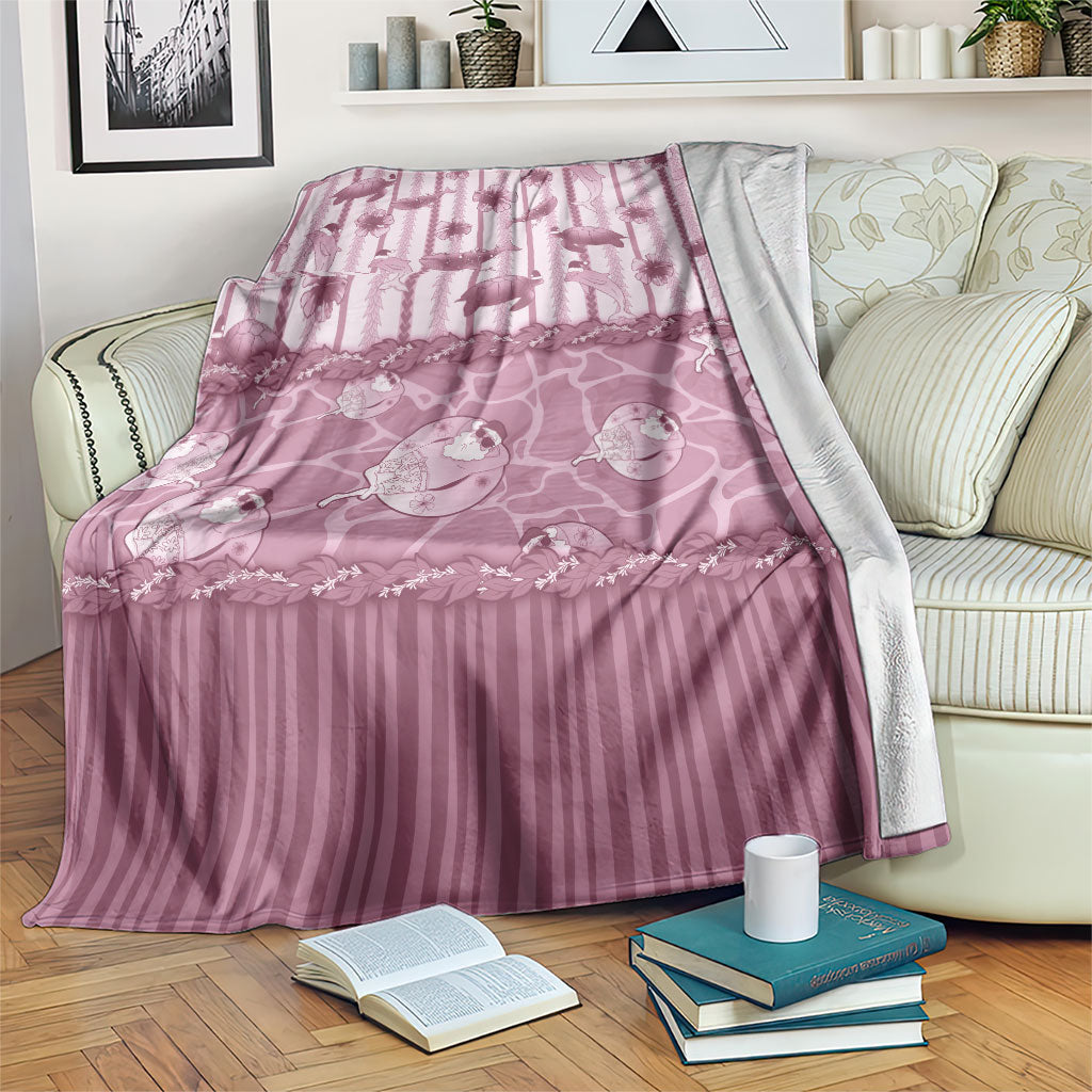 Hawaii Christmas In July Blanket Dusty Pink Mele Kalikimaka Sea Animals