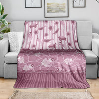 Hawaii Christmas In July Blanket Dusty Pink Mele Kalikimaka Sea Animals