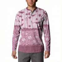Hawaii Christmas In July Button Sweatshirt Dusty Pink Mele Kalikimaka Sea Animals