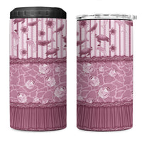 Hawaii Christmas In July 4 in 1 Can Cooler Tumbler Dusty Pink Mele Kalikimaka Sea Animals