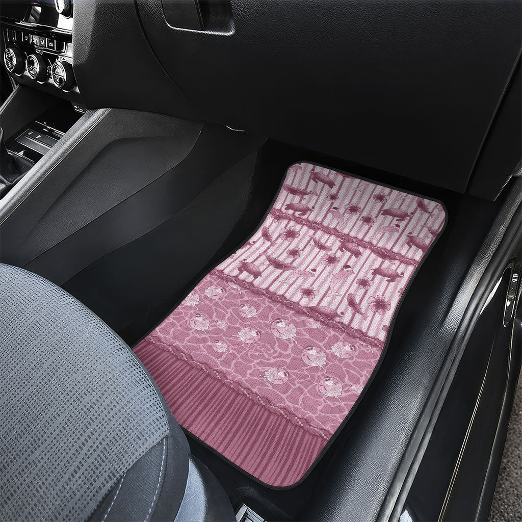 Hawaii Christmas In July Car Mats Dusty Pink Mele Kalikimaka Sea Animals