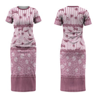 Hawaii Christmas In July Couples Matching Short Sleeve Bodycon Dress and Long Sleeve Button Shirt Dusty Pink Mele Kalikimaka Sea Animals DT05 - Polynesian Pride