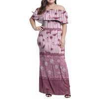 Hawaii Christmas In July Family Matching Off Shoulder Maxi Dress and Hawaiian Shirt Dusty Pink Mele Kalikimaka Sea Animals