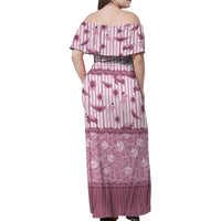 Hawaii Christmas In July Family Matching Off Shoulder Maxi Dress and Hawaiian Shirt Dusty Pink Mele Kalikimaka Sea Animals