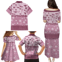 Hawaii Christmas In July Family Matching Puletasi and Hawaiian Shirt Dusty Pink Mele Kalikimaka Sea Animals