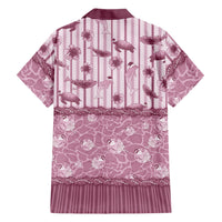 Hawaii Christmas In July Family Matching Short Sleeve Bodycon Dress and Hawaiian Shirt Dusty Pink Mele Kalikimaka Sea Animals