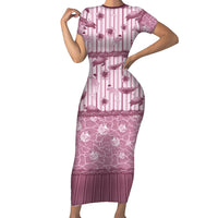 Hawaii Christmas In July Family Matching Short Sleeve Bodycon Dress and Hawaiian Shirt Dusty Pink Mele Kalikimaka Sea Animals