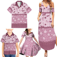Hawaii Christmas In July Family Matching Summer Maxi Dress and Hawaiian Shirt Dusty Pink Mele Kalikimaka Sea Animals