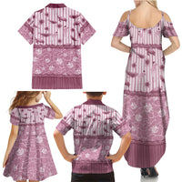Hawaii Christmas In July Family Matching Summer Maxi Dress and Hawaiian Shirt Dusty Pink Mele Kalikimaka Sea Animals