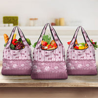 Hawaii Christmas In July Grocery Bag Dusty Pink Mele Kalikimaka Sea Animals