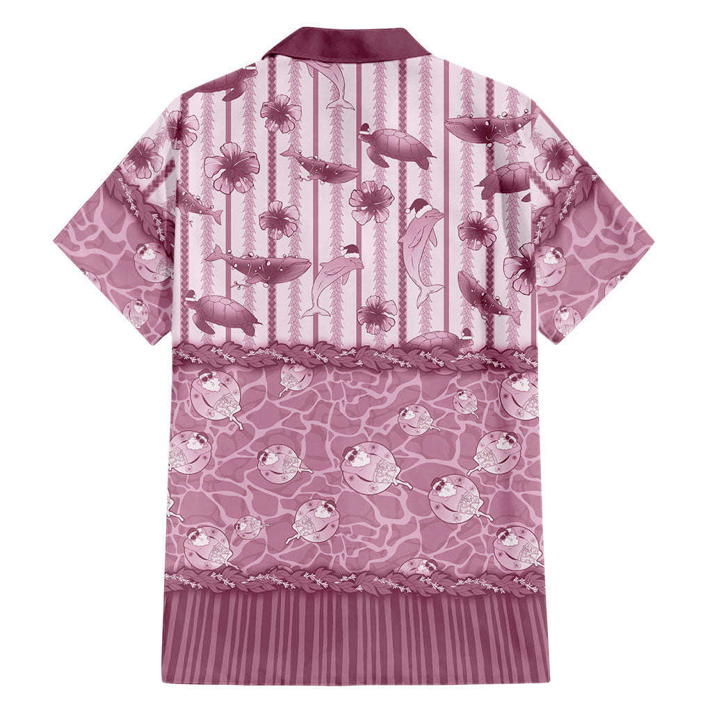 Hawaii Christmas In July Hawaiian Shirt Dusty Pink Mele Kalikimaka Sea Animals