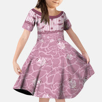 Hawaii Christmas In July Kid Short Sleeve Dress Dusty Pink Mele Kalikimaka Sea Animals