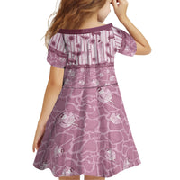 Hawaii Christmas In July Kid Short Sleeve Dress Dusty Pink Mele Kalikimaka Sea Animals