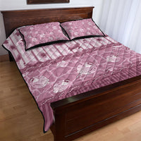 Hawaii Christmas In July Quilt Bed Set Dusty Pink Mele Kalikimaka Sea Animals